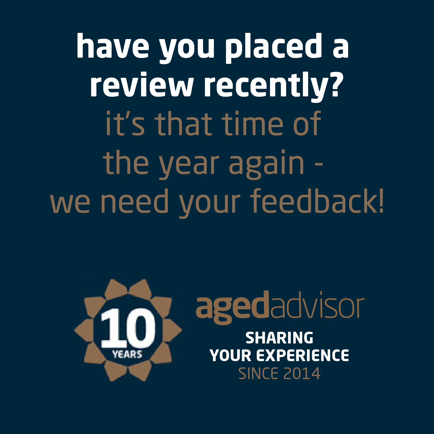 Have you placed a review lately?