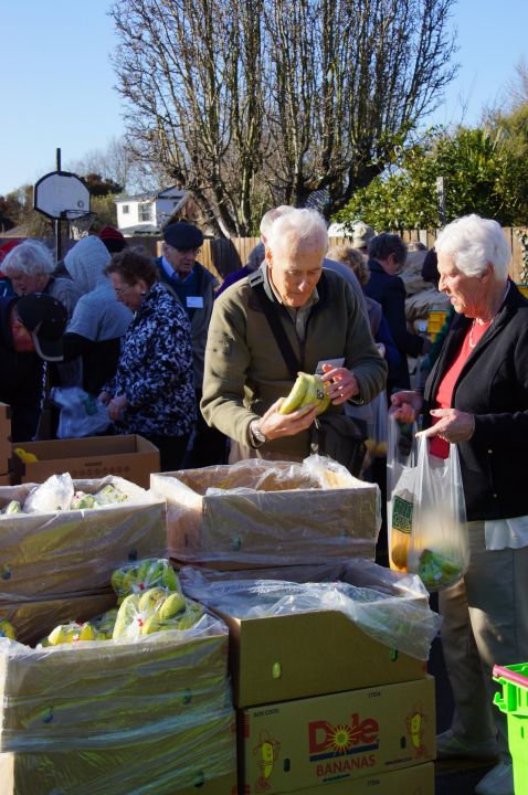 Residents supporting a local food bank