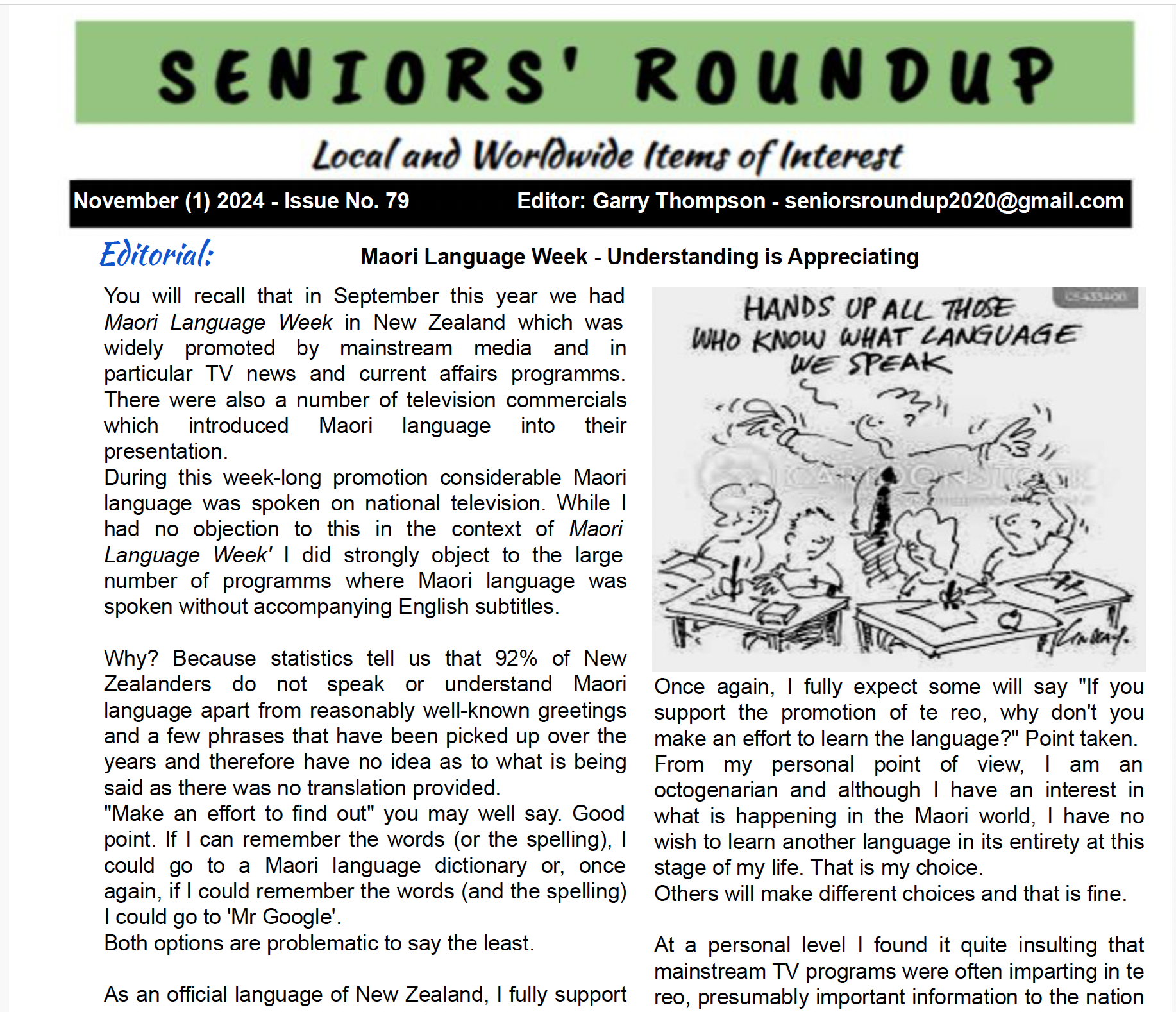 Seniors Round Up September 2024