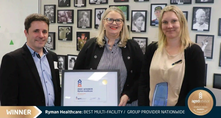 Ryman Health Care Winner 2022 of National Group Provider award - People's Choice Award